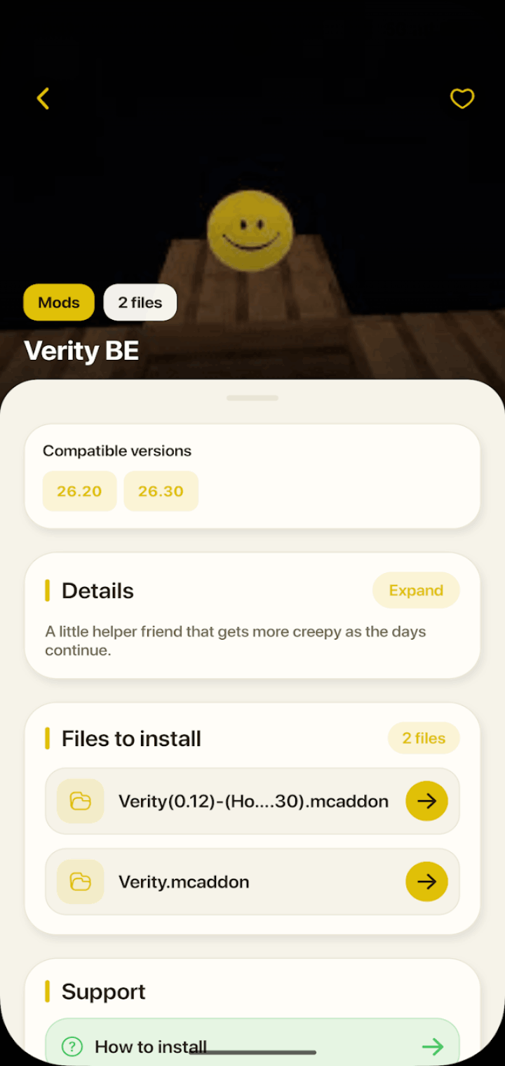 Verity Mod app features and tools screenshot